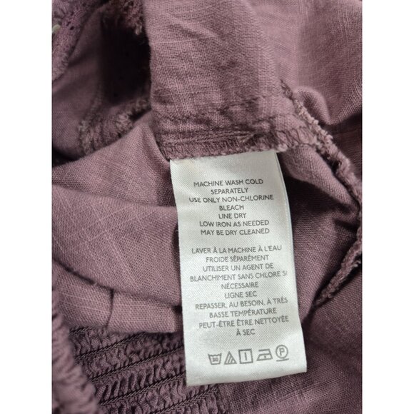 Free People Blouse Size S Eyelet Lace Crop Top Purple Mauve Roan Rouge (13) - Picture 11 of 13